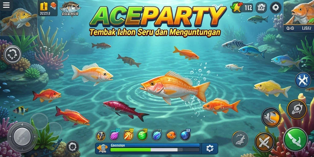 Screenshot gameplay menampilkan aksi seru menembak ikan.