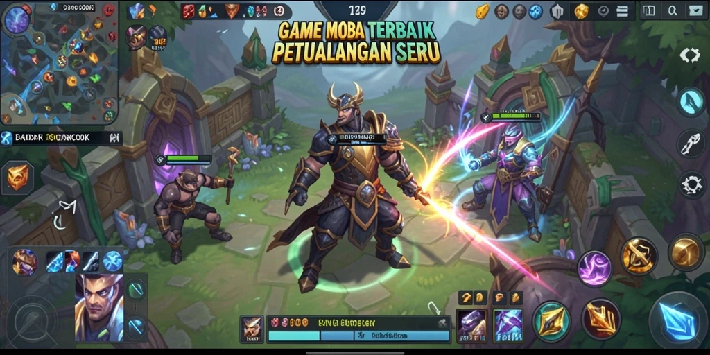 Screenshot gameplay seru dari BANDARCOLOK dalam pertarungan MOBA.