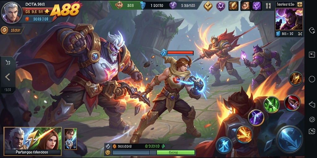 Tampilan seru gameplay DOTA88 yang penuh aksi dan pertarungan mendebarkan.