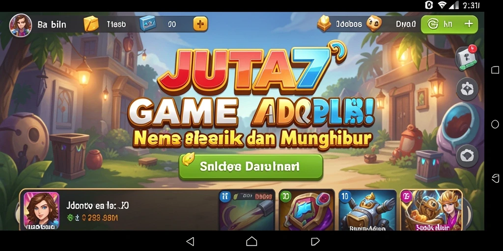 Screenshot utama JUTA7 menampilkan gameplay menyenangkan dengan elemen Idle.