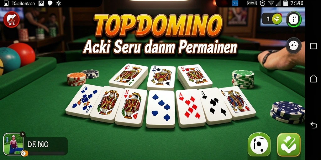 Tampilan gameplay action yang seru dan mendebarkan di TOPDOMINO.