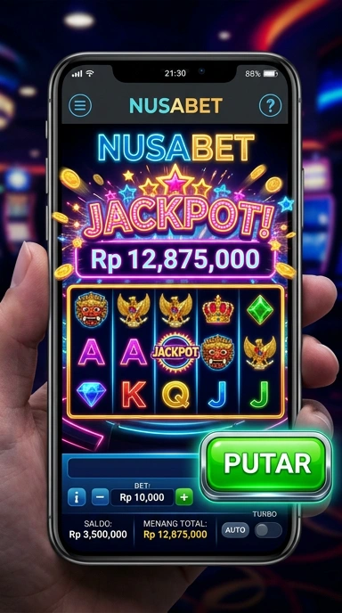 Tampilan antarmuka utama aplikasi nusabet yang mudah dinavigasi.